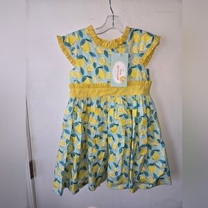 Sunny Lemon Print Kids Dress